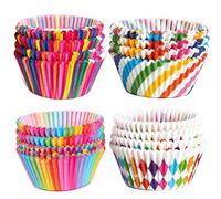 PULABO Colorful Rainbow Cupcake Cake Case Muffin Baking Cup Birthday Party Decor 100Pcs Excellent Quality Convenient