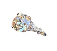 PULABO Egg Stone Oval Zircon Rings for Women Filled Big Crystal Birthstone Wedding Ring Female Size 6 Adorable Quality and Practical