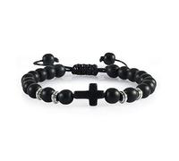 PULABO Handmade Stone Wooden Beaded Bracelet Christian Jesus Cross Braided Bracelets Men Women Prayer Yoga Jewelry Couple Gift popular