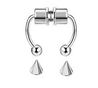 PULABO Magnetic Fake Nose Ring Non-perforated Iron Magnet Horseshoe Ring Stainless Steel Nose Ring Nose Hoop Ring Nose Jewelry Piercing Creative