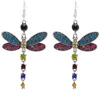 PULABO plated silver Dragonfly earrings resin Animal pendant earring Women jewelry, Color popular
