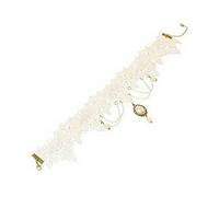 PULABO Retro Gothic Lace Choker Necklace With Pendant Beads Adjustable Necklace Nice Retro Gift Gothic Party Evening Cocktail Clubwear White X 1 Excellent popular