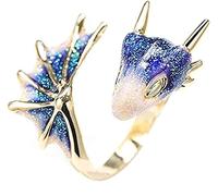 PULABO Shining Enamel Dragon Ring Adjustable Open Rings For Women Men Punk Gothic Gold Dragon Finger Ring Birthday Christmas New Year Festival Party Jewellery popular