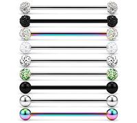 PULABO Stainless Steel Industrial Barbell Earrings For Women Men Cartilage Helix Rings Piercing Jewelry Set 38Mm Creative