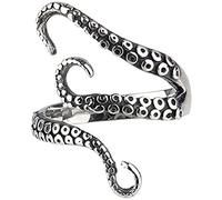 PULABO Vintage Stainless Steel Octopus Ring for Women Men Adjustable Polished Tentacles Retro Gothic Punk Style Jewelry Silver Black Creative