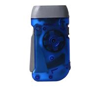PULABO Wind up Hand Pressing Crank Emergency Camping LED Flashlight Torch Kinetic Energy Transfer Portable Lightweight Plastic 10×5×2cm No Need Batteries Blue Good servicedurable
