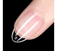 Pulagads Almond Short Nail Tips, 600 Pieces, Soft Gel Nails, 12 Sizes, Preformed Medium Matte Clear Shiny Nail Tips, Nail Extension, DIY Nail Studio (600 Pieces)