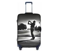 PULaif Checkered Flags Race Flags Travel Box Protective Cover,Travel Luggage Cover,Suitcase Protector Fits 18-32 In,Suitcase Cover, Black And White Golfs, S