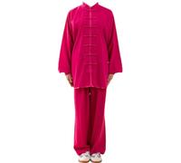 PULaif Chinese Martial Arts Uniform Suit, Unisex Kung Fu Suits Multicolor Multiple Sizes For Tai Chi Martial Arts Meditation Qigong(Pink a,L)