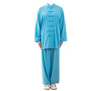PULaif Chinese Martial Arts Uniform Suit, Unisex Kung Fu Suits Multicolor Multiple Sizes For Tai Chi Martial Arts Meditation Qigong(Blue B,XS)