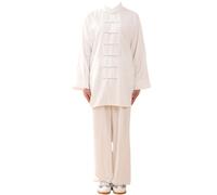 PULaif Chinese Martial Arts Uniform Suit, Unisex Kung Fu Suits Multicolor Multiple Sizes For Tai Chi Martial Arts Meditation Qigong(White a,3XL)