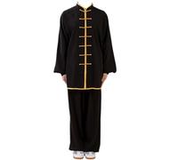 PULaif Chinese Martial Arts Uniform Suit, Unisex Kung Fu Suits Multicolor Multiple Sizes For Tai Chi Martial Arts Meditation Qigong(Black B,L)