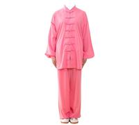 PULaif Chinese Martial Arts Uniform Suit, Unisex Kung Fu Suits Multicolor Multiple Sizes For Tai Chi Martial Arts Meditation Qigong(Pink B,3XL)