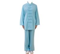 PULaif Chinese Martial Arts Uniform Suit, Unisex Kung Fu Suits Multicolor Multiple Sizes For Tai Chi Martial Arts Meditation Qigong(Blue C,3XL)