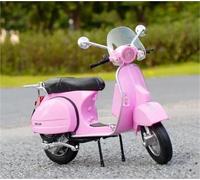 PULaif Collection 1/10 Alloy Racing Motorcycle Model Diecast Metal Street Sports Sound And Light Toy Gift For Vespa 125(Black- Silver)