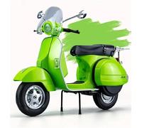PULaif Collection Simulation 1:10 Scale For Vespa 125 Off Road Motorbike Alloy Model Sound Light Diecast Motorcycle Vehicle Toy Gift(Green)