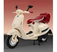 PULaif Collection Simulation 1/12 Scale For Vespa 946 Off Road Motorbike Alloy Model Sound Light Diecast Motorcycle Vehicle Toy Gift(Beige)