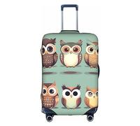 PULaif Cute Bichon Frise Dog Travel Box Protective Cover,Travel Luggage Cover,Suitcase Protector Fits 18-32 In,Suitcase Cover, Cartoon Owls Cute, S