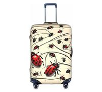 PULaif Cute Bichon Frise Dog Travel Box Protective Cover,Travel Luggage Cover,Suitcase Protector Fits 18-32 In,Suitcase Cover, Art Ladybug, M