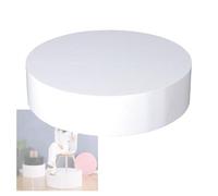 PULaif Cylinder Pedestal Stand, Round Cylinder Display Stand Black And White Multiple Sizes(White,50x30cm/19.7x11.8inch)