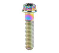 PULaif Fully Threaded Joint Connector Bolts, titanium flanges 10 pcs. screws M8x15 20 25 30 35 40 45 50 55 60 65 80mm T40 pitch 1.25mm for cars motorcycles(Rainbow,50mm)
