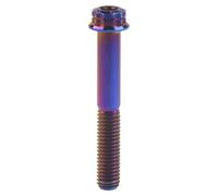 PULaif Fully Threaded Joint Connector Bolts, titanium flanges 10 pcs. screws M8x15 20 25 30 35 40 45 50 55 60 65 80mm T40 pitch 1.25mm for cars motorcycles(Burn Blue,15mm)