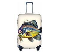 PULaif Halloween Flying Bats Travel Box Protective Cover,Travel Luggage Cover,Suitcase Protector Fits 18-32 In,Suitcase Cover, Fly Yellow Fish, XL