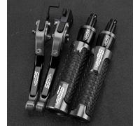 PULaif Handbrake 7/8'' 22MM Handle Handlebar Grips for CFMOTO 450SS 450SS 2023-2024 Motorcycle CNC Aluminum Extendable Folding Brake Clutch Levers Multicolor(Grey)