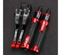 PULaif Handbrake Accessories CNC Aluminum Adjustable for CFMOTO 250NK 250 NK 2022 2023 Motorcycle Brake Handle Clutch Levers Handlebar Grips Ends Multicolor(Black- Silver)