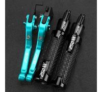 PULaif Handbrake Accessories CNC Aluminum Adjustable for CFMOTO 250NK 250 NK 2022 2023 Motorcycle Brake Handle Clutch Levers Handlebar Grips Ends Multicolor(Black- Silver)