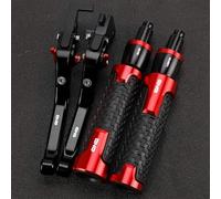 PULaif Handbrake Accessories Motorcycle CNC Aluminum for Aprilia Tuono V4 for Factory 2017 2018 2019 Brake Clutch Levers Handle Extendable Folding Multicolor(Blavk red)