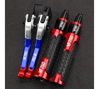 PULaif Handbrake Adjustable Brake Clutch Lever Handle Ends for H-ONDA VT750CDCD2ACE VT 750 CDCD2ACE 2000 1999 1998 Motorcycle CNC Aluminum Folding Multicolor(Blue red)