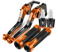 PULaif Handbrake Adjustable Brakes Extendable Clutch Levers Handle Bar End for Suzuki VSTROM650 VSTROM1000XT VSTROM1050 1000xt 1050 Handle Levers Grips Multicolor(Orange)