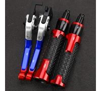 PULaif Handbrake Adjustable Motorcycle Folding Handlebar Grip End Balance Plug Slider for H-ONDA for HORNET250 for Hornet 250 2001 CNC Brake Clutch Levers Multicolor(Red Blue)