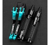 PULaif Handbrake Brake Handle Clutch Levers Handlebar Grips Ends for CFMOTO 250NK 250 NK 2022 2023 Accessories CNC Aluminum Adjustable Motorcycle Multicolor(Black- Silver)