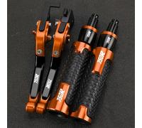 PULaif Handbrake CNC Aluminum Motorcycle Accessories Adjustable Brake Clutch Levers Handle Extendable Folding Ends for Kawasaki Z750R 2011-2012 Multicolor(Orange)