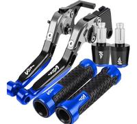PULaif Handbrake Extendable Clutch Levers Adjustable Brakes Handle Bar End for Suzuki VSTROM650 VSTROM1000XT VSTROM1050 1000xt 105 Handle Levers Grips Multicolor(Gray Blue)