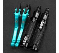 PULaif Handbrake Hand Grip End Adjustable for CFMOTO 650GT 650 GT 2019-2024 2023 2022 2021 2020 Brake Clutch Levers Motorcycle Multicolor(Black- Silver)
