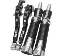 PULaif Handbrake Hand Grips Handlebar End for Y-AMAHA MT 01 MT01 MT-01 2004 2005 2006 2007 2008 2009 Motorcycle CNC Adjustable Brake Clutch Levers Multicolor(Silver)