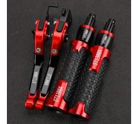 PULaif Handbrake Handle Handlebar Grips Ends Adjustable for H-ONDA ST 1300 A 2007 2006 2005 2004 2003 Motorcycle Brake Clutch Levers Multicolor(Black- Silver)