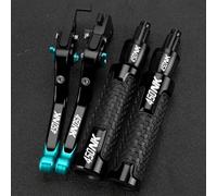 PULaif Handbrake Handlebar Grips Ends 7/8'' 22MM for CFMOTO 450NK 450 NK 2023/2024 Motorcycle CNC Extendable Folding Brake Clutch Levers Multicolor(Black- Silver)