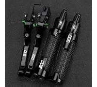 PULaif Handbrake Handlebar Grips Ends 7/8" 22MM for Kawasaki Z300 for VERSYS300X Z300 for VERSYS 300 X 2008 2009 2010-2019 Motorcycle Brake & Clutch Lever Multicolor(Black- Silver)