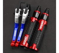 PULaif Handbrake Motorcycle Accessories Extendable Brake Clutch Levers for CFMOTO 650MT 650TR-G 650 MT 650 TR-G 2023 2022 2021Hand Grips Handlebar Ends Multicolor(Red Blue)