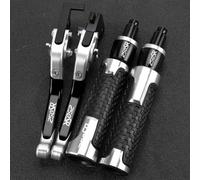 PULaif Handbrake Motorcycle Adjustable Brake Clutch Levers for CFMOTO 250SR 250 SR 2017-2024 2023 2022 2021 2020 2019 2018 Hand Grips Handlebar End Multicolor(Silver)