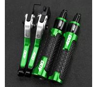 PULaif Handbrake Motorcycle CNC Accessories for Kawasaki for NINJA400R for Ninja 400 R 2020 2019 2018 Adjustable Brake Clutch Levers Handle Ends Multicolor(Green)
