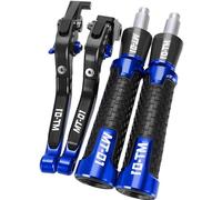 PULaif Handbrake Motorcycle CNC Adjustable Brake Clutch Levers Hand Grips Handlebar End for Y-AMAHA MT 01 MT01 MT-01 2004 2005 2006 2007 2008 2009 Multicolor(Blue)