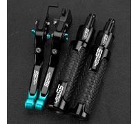 PULaif Handbrake Motorcycle CNC Aluminum Extendable Folding Brake Clutch Levers for CFMOTO 450SS 450SS 2023-2024 7/8'' 22MM Handle Handlebar Grips Multicolor(Black- Silver)