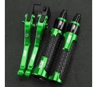 PULaif Handbrake Motorcycle Handle Extendable Folding Ends for Kawasaki Z750R 2011-2012 Accessories Adjustable Brake Clutch Levers CNC Aluminum Multicolor(Green)
