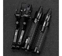 PULaif Handbrake Motorcycle Handlebar Handle Grips for Aprilia Tuono 2003 2004 2005 2006 2007 2008 2009 2010 Extendable Brake Clutch Lever Accessories Multicolor(Black- Silver)