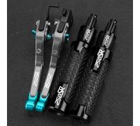 PULaif Handbrake Motorcycle Handlebar Handle Grips for CFMOTO 250SR 250 SR 2017-2024 2023 2022 2021 2020 2019 2018 Extendable Brake Clutch Lever Multicolor(Black- Silver)